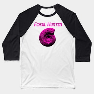 Fossil Hunter Pink Ammonite Baseball T-Shirt